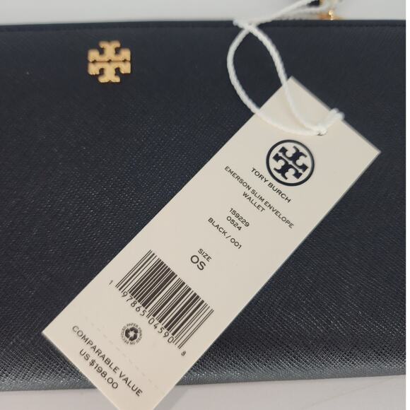 Tory Burch Emerson Black Saffiano Leather Wallet - Picture 3 of 7